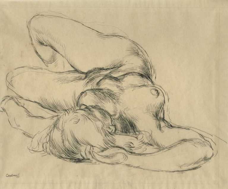 Drawing By Paul Cadmus: Reclining Nude At Childs Gallery