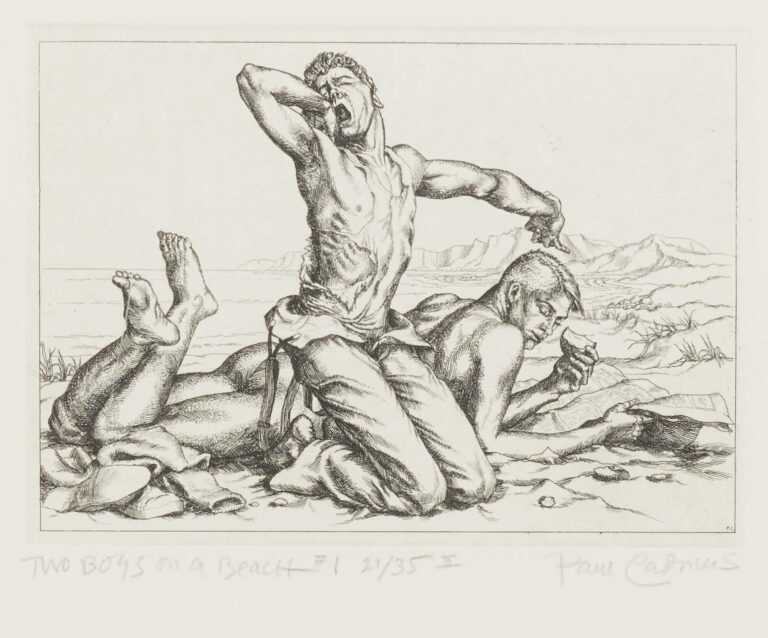Print By Paul Cadmus: Two Boys On A Beach At Childs Gallery