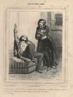 Print by Paul Gavarni: Depuis que j'ai été forcé . . . [Since I was obliged . . .], represented by Childs Gallery