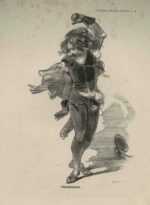 Print by Paul Gavarni: Troubadour, represented by Childs Gallery