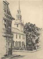 Print by Paul Lameyer: Trinity Church, Newport, Rhode Island, represented by Childs Gallery