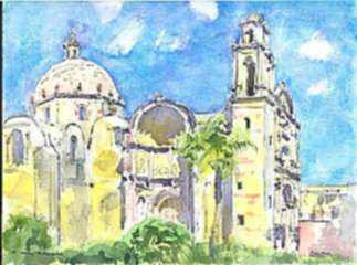 Watercolor by Paul Parker: Cuernavaca, Mexico, represented by Childs Gallery