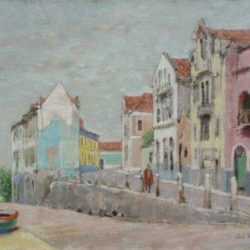 Painting by Paul Parker: Harbor Gateway, Portugal, represented by Childs Gallery