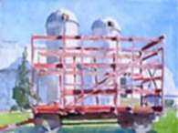 Watercolor by Paul Parker: Humphry Farm, Clinton, New York, represented by Childs Gallery