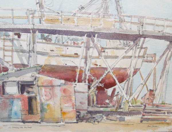 Watercolor by Paul Parker: Key West, Florida, represented by Childs Gallery
