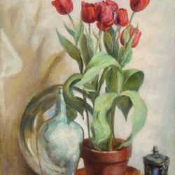 Painting by Pauline Bliss Williams: Tulips, represented by Childs Gallery