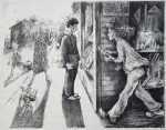 Print by Peggy Bacon: Small Errands, available at Childs Gallery, Boston