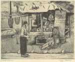 Print by Peggy Bacon: Varied Wares, represented by Childs Gallery