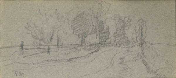 Drawing by Peter Moran: [Country Road], represented by Childs Gallery