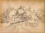 Drawing by Peter Moran: [The Footbridge], represented by Childs Gallery