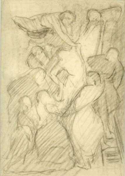 Drawing by Philip Leslie Hale: [Descent from the Cross], represented by Childs Gallery