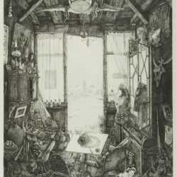 Print by Philippe Mohlitz: C'est arrivé a la antiquaire, available at Childs Gallery, Boston