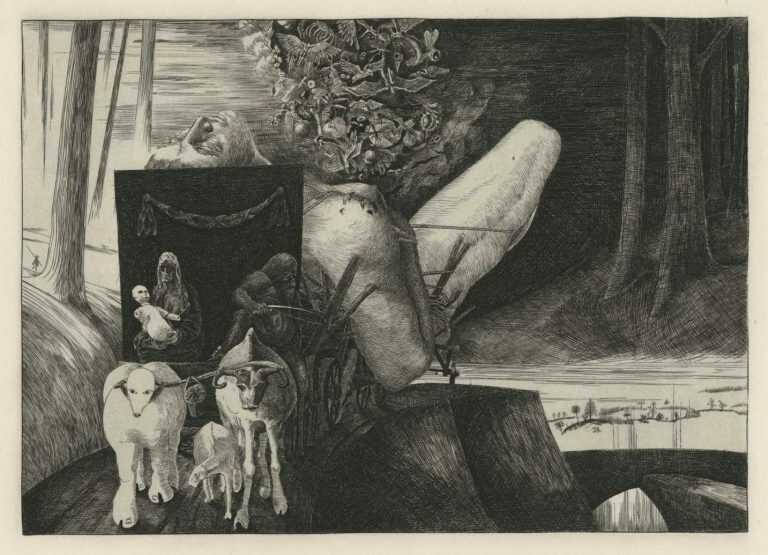 Print By Philippe Mohlitz: Convoi Funèbre D'une Jeune Géant At Childs Gallery