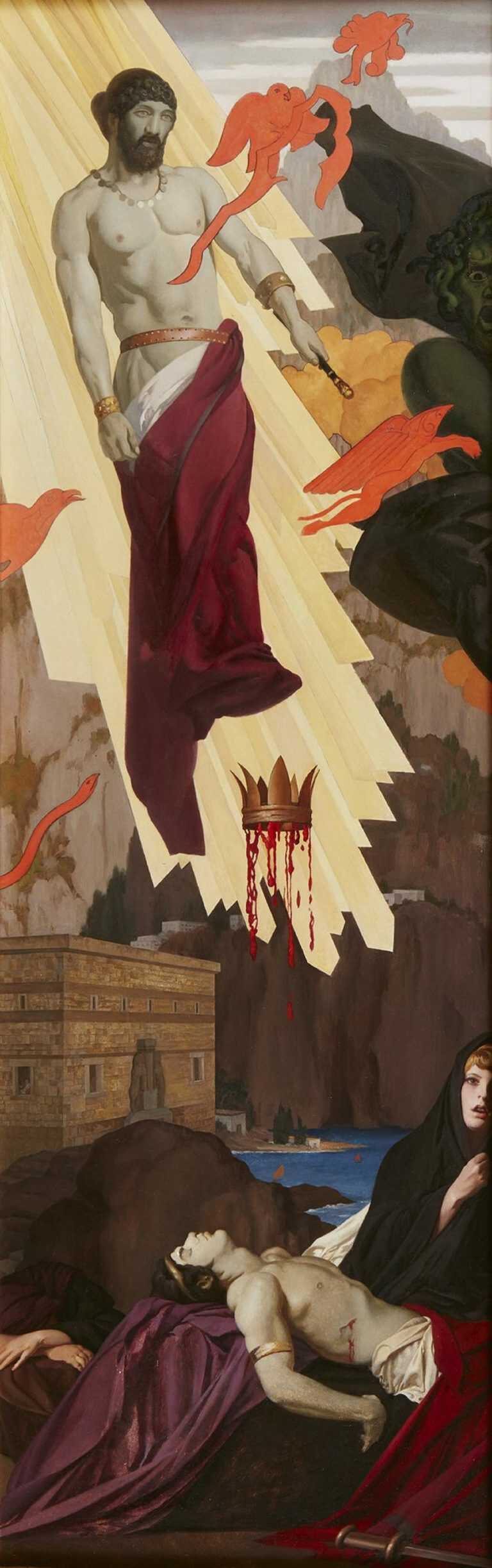 Painting by R.H. Ives Gammell: Fragments of an Uncompleted Cycle, Panel 17, available at Childs Gallery, Boston