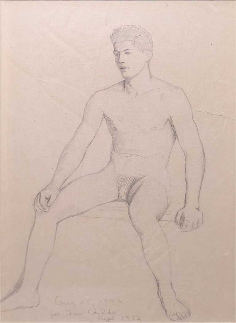 Drawing by R.H. Ives Gammell: [Seated Nude Male], available at Childs Gallery, Boston