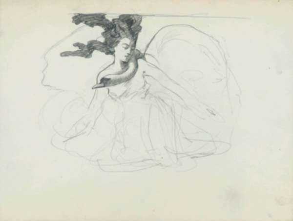 Drawing by R.H. Ives Gammell: [Leda and the Swan], represented by Childs Gallery