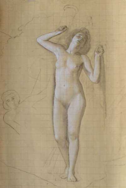 Drawing by R.H. Ives Gammell: [Venus Rising], Study for The Hound of the Heavens, Panel XI, represented by Childs Gallery