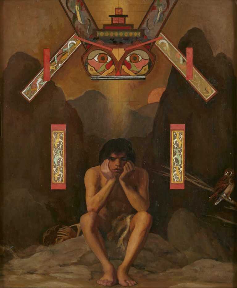 Painting By R.h. Ives Gammell: Figure With Totem At Childs Gallery