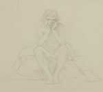 Drawing By R.h. Ives Gammell: Study For Crouching Figure In Figure With Totem At Childs Gallery