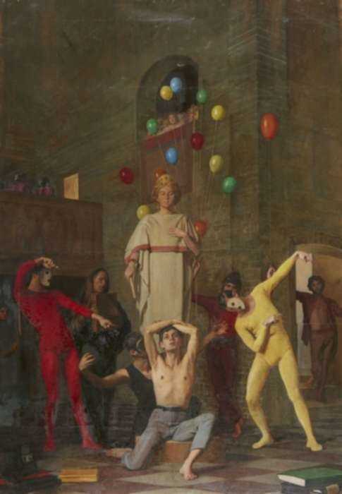 Painting by R.H. Ives Gammell: Study for Intruders, represented by Childs Gallery