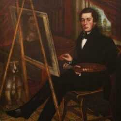 Painting by Randall [Randolph] Palmer: Self-Portrait, represented by Childs Gallery