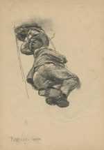 Drawing by Raphael Soyer: [Sleeping Hobos], available at Childs Gallery, Boston