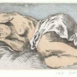 Print by Raphael Soyer: [Sleeping Girl], represented by Childs Gallery
