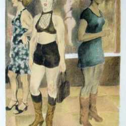Print by Raphael Soyer: Eighth Avenue, represented by Childs Gallery