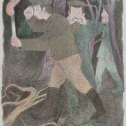 Print by Raphael Soyer: From the Cracked Mirror, represented by Childs Gallery