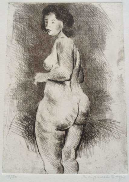 Print by Raphael Soyer: Nude, represented by Childs Gallery