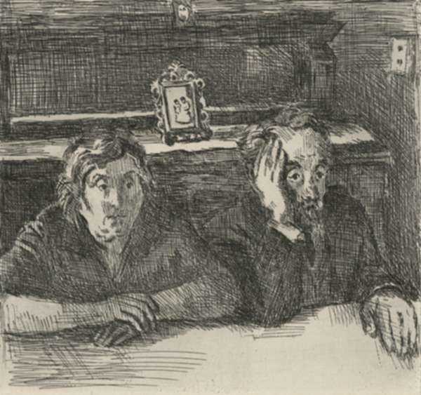 Print by Raphael Soyer: The Artist's Parents, represented by Childs Gallery