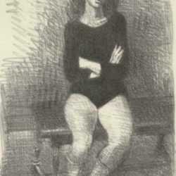 Print by Raphael Soyer: The Dancer, represented by Childs Gallery