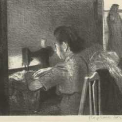 Print by Raphael Soyer: The Seamstress, represented by Childs Gallery
