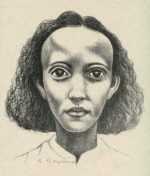 Print by Raul Anguiano: Portrait of a Girl, represented by Childs Gallery