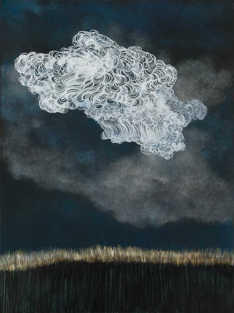 Drawing by Resa Blatman: Cloud Over a Field #3, available at Childs Gallery, Boston