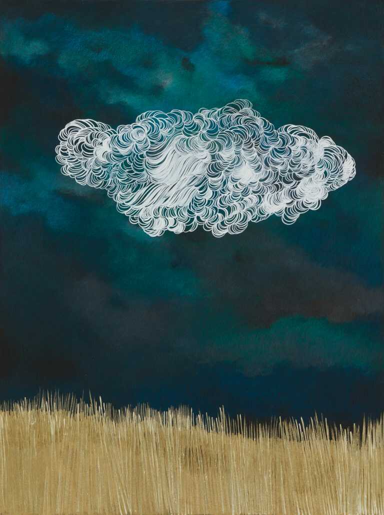 Drawing by Resa Blatman: Cloud Over a Field #4, available at Childs Gallery, Boston