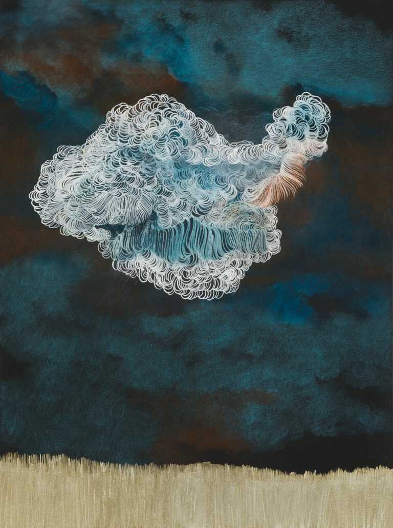 Drawing by Resa Blatman: Cloud Over a Field #5, available at Childs Gallery, Boston