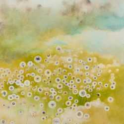 Painting by Resa Blatman: Dandelion Clouds, available at Childs Gallery, Boston