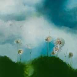 Painting by Resa Blatman: Dandelion Days #1, available at Childs Gallery, Boston