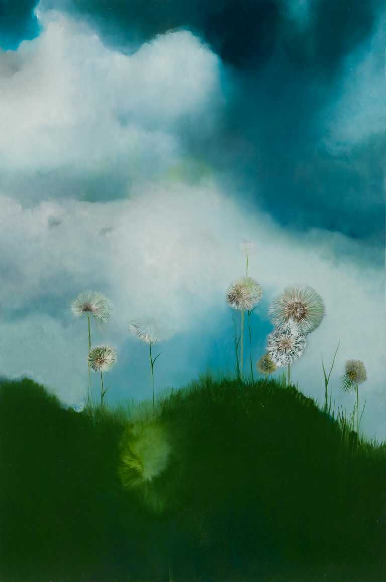 Painting by Resa Blatman: Dandelion Days #1, available at Childs Gallery, Boston
