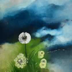 Painting by Resa Blatman: Dandelion Days #2, available at Childs Gallery, Boston
