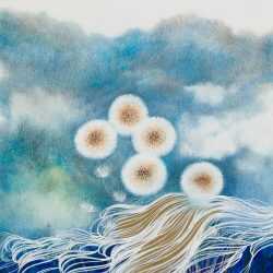Mixed Media by Resa Blatman: Dandelion Drawing #10, available at Childs Gallery, Boston