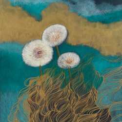 Mixed Media by Resa Blatman: Dandelion Drawing #16, available at Childs Gallery, Boston