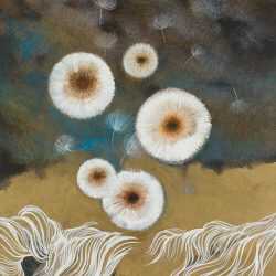 Mixed Media by Resa Blatman: Dandelion Drawing #17, available at Childs Gallery, Boston
