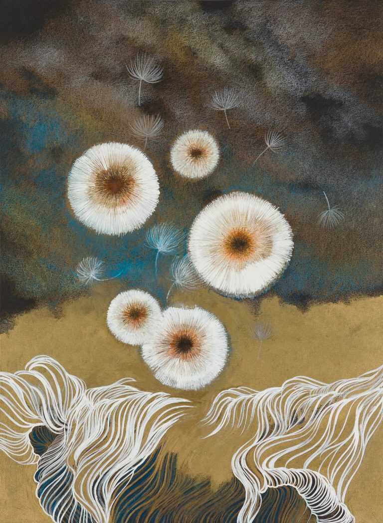 Mixed Media by Resa Blatman: Dandelion Drawing #17, available at Childs Gallery, Boston