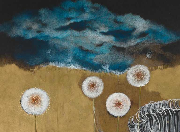 Mixed Media by Resa Blatman: Dandelion Drawing #19, available at Childs Gallery, Boston