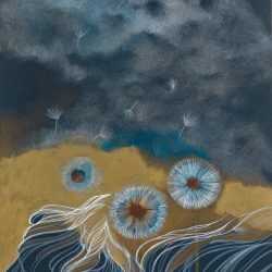 Mixed Media by Resa Blatman: Dandelion Drawing #20, available at Childs Gallery, Boston