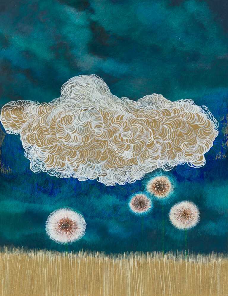 Mixed Media by Resa Blatman: Dandelion Drawing #23, available at Childs Gallery, Boston