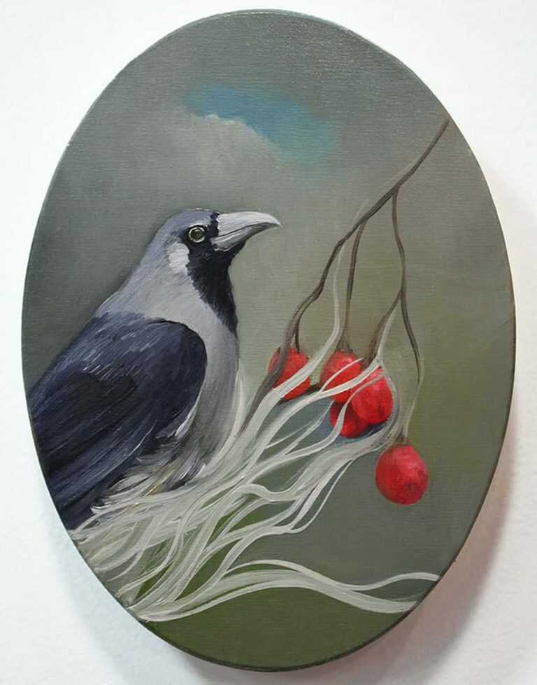 Painting By Resa Blatman: Crow 1 At Childs Gallery