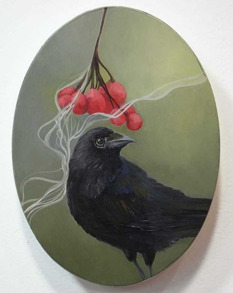 Painting By Resa Blatman: Crow 2 At Childs Gallery